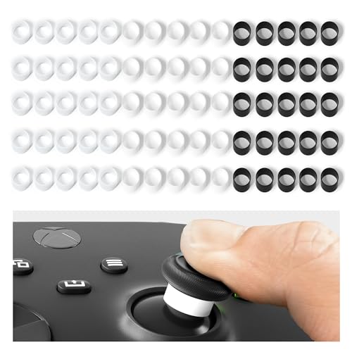 ELETIUO Silicone Joystick Protectors,Invisible Elastic Protective Guard Compatible with Steam Deck/Xbox/PS4/PS5/Switch Pro Game Controller Accessories, 60 Pcs Transparent+Black+White