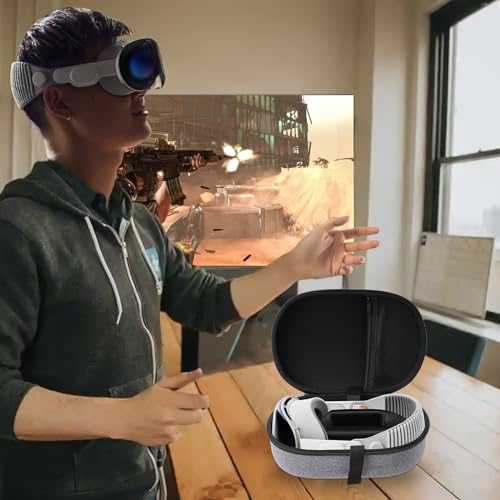 ZOOS for Apple Vision Pro Case Hard Carrying Case for Vision Pro Accessories VR Headset, Shockproof Waterproof Travel Case Storage Bag Compatible with Apple Vision Pro for Travel Home Storage, Grey