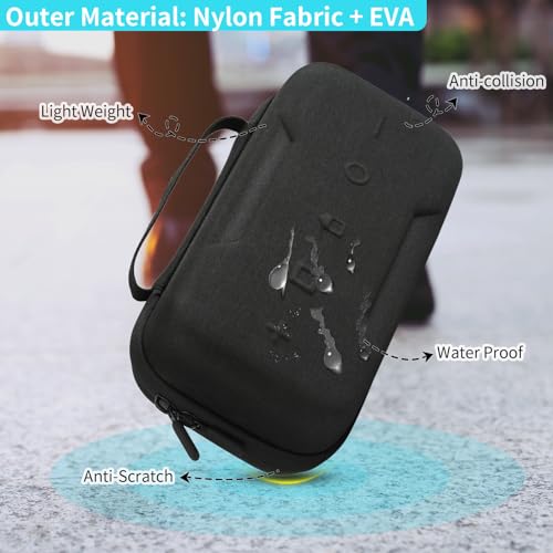 BLK8IGHT Switch OLED Case Compatible with Nintendo Switch and Switch OLED, Switch Carrying Case Fit for Joy-Con and Adapter, Hard Shell Travel Switch Case with 20 Games (Black)