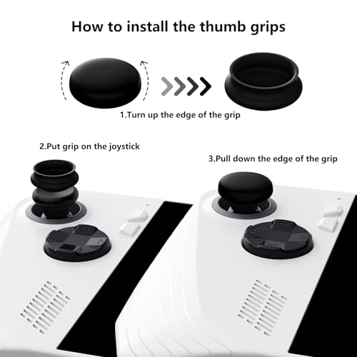 PlayVital Cute Thumb Grip Caps for ROG Ally, Accessories Silicone Joystick Caps Thumbsticks Grips for ROG Ally Console - Chubby Bear & Smiley Bunny