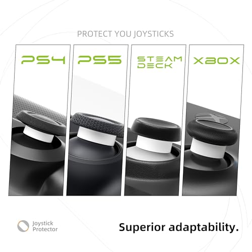 ELETIUO Silicone Joystick Protectors,Invisible Elastic Protective Guard Compatible with Steam Deck/Xbox/PS4/PS5/Switch Pro Game Controller Accessories, 60 Pcs Transparent+Black+White