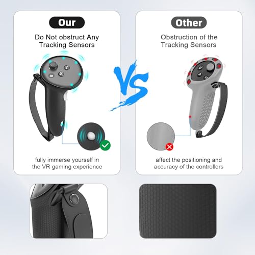 Relohas Deluxe 5 in 1 Silicone Accessories for Meta Quest 3, VR Protective Case Set for Oculus Quest 3, Controller Grip Cover, VR Shell Cover, Face Cover, Gifts for Christmas & Halloween (Black)