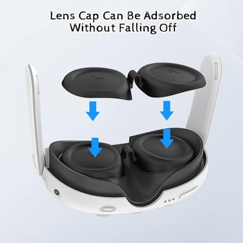 Relohas Deluxe 5 in 1 Silicone Accessories for Meta Quest 3, VR Protective Case Set for Oculus Quest 3, Controller Grip Cover, VR Shell Cover, Face Cover, Gifts for Christmas & Halloween (Black)