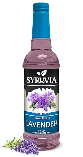 Syruvia Sugar-Free Lavender Syrup (25.4 fl oz) - Delicate Floral Bliss with Zero Added Sugar – Kosher, Gluten-Free, Perfect for Enhancing Beverages, Desserts, and Culinary Creations