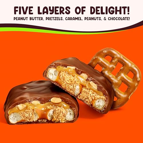 Reeces Take 5 Candy Bar Snack Size - 1.5 Pounds Approx 30 Pieces Of Crunchy Pretzels - Smooth Peanut Butter - Salty Peanuts & Sweet Caramel All Covered In A Chocolaty Coating - Individually Wrapped - Take Five Candy Bars Snack Size