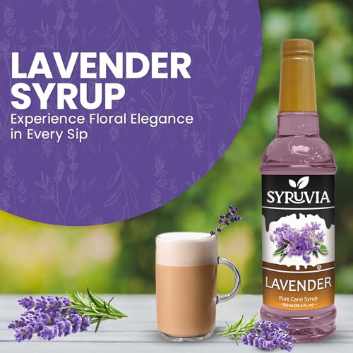 Syruvia Lavender Syrup for Coffee & Cocktails 25.4 Ounces Syrups for Coffee Drinks