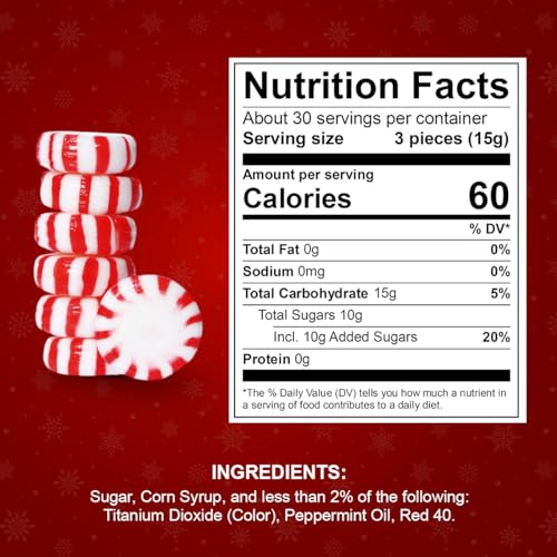 Starlight Peppermints Individually Wrapped Candy Sweets - Starlight Mints Hard Candy Individually Wrapped Office Candy Mints, Perfect Peppermint Candy for Office, 1lb