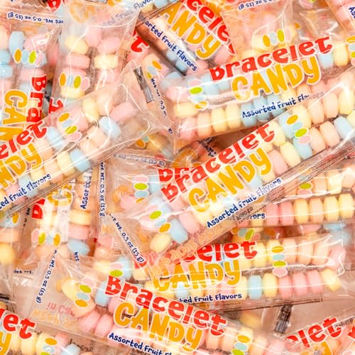 Funtasty Candy Bracelets - Party Favors - Fruit Flavors, Individually Wrapped, Stretchable, 21-Ounce Bag (40 Count)