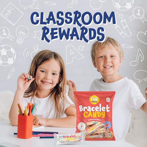 Funtasty Candy Bracelets - Party Favors - Fruit Flavors, Individually Wrapped, Stretchable, 21-Ounce Bag (40 Count)