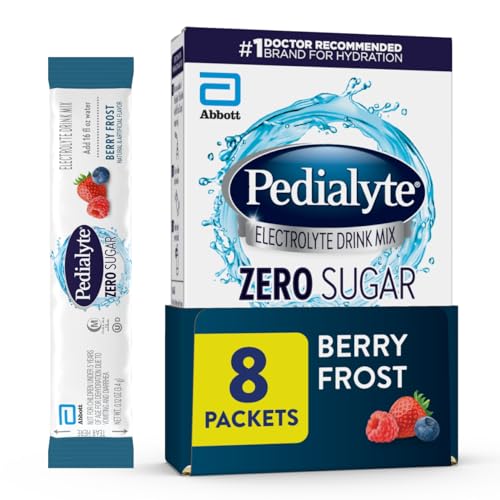 Pedialyte Electrolyte Drink Mix, Zero Sugar, Berry Frost, 8 Single-Serving Powder Packets