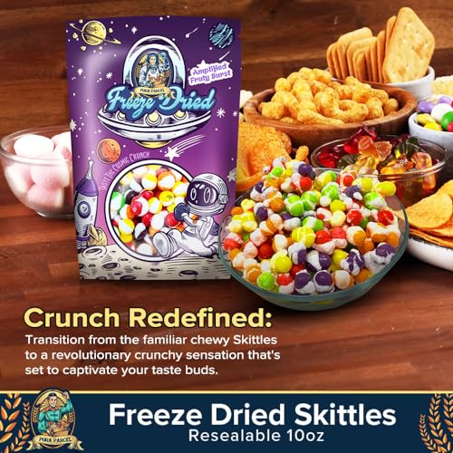 10 oz Freeze Dried Skittles Resealable Skittles Bag Crunchy Skittles Amplified Fruity Burst Freeze-Dried Candy Skittles