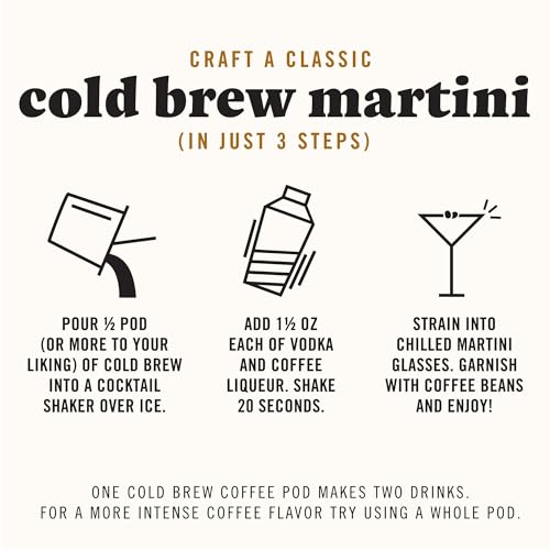 Java House Cold Brew Espresso Martini Mix, Ready to Use Liquid Coffee Concentrate Pods – 1.35 Fluid Ounces Each (Pack of 6, makes 12 cocktails)