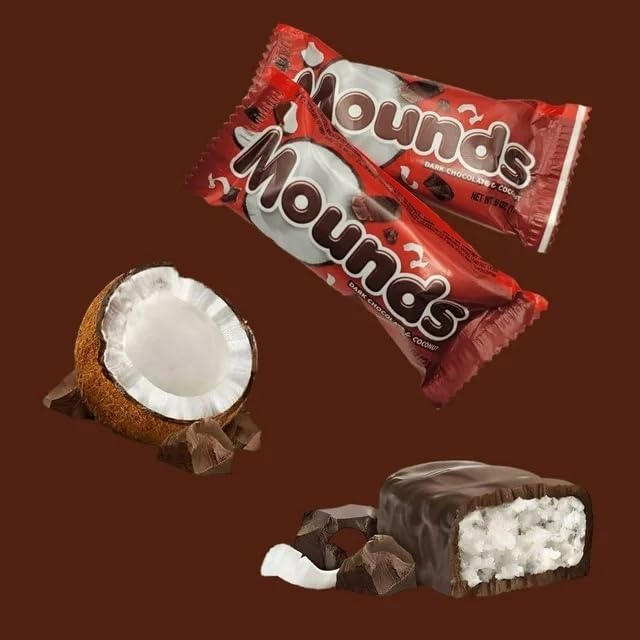 Mounds Dark Chocolate and Coconut - Bulk Candy - 1.5 Pound Bag Approximately 40 Candy Mounds - Chocolate Candy, Christmas Candy - Gluten Free Snacks - Individually Wrapped Treats for Christmas and Parties