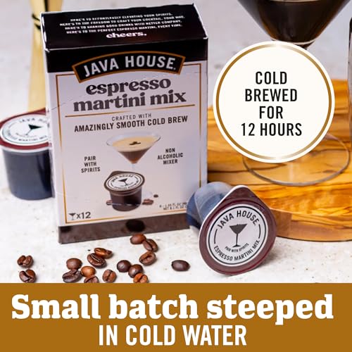Java House Cold Brew Espresso Martini Mix, Ready to Use Liquid Coffee Concentrate Pods – 1.35 Fluid Ounces Each (Pack of 6, makes 12 cocktails)