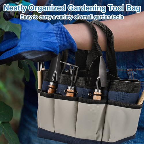 SOGCASE Small Garden Tool Bag, 8 Pockets (Grey)