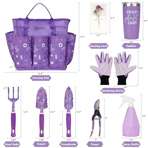 Women's Gardening Tool Set with Heavy Duty Bag