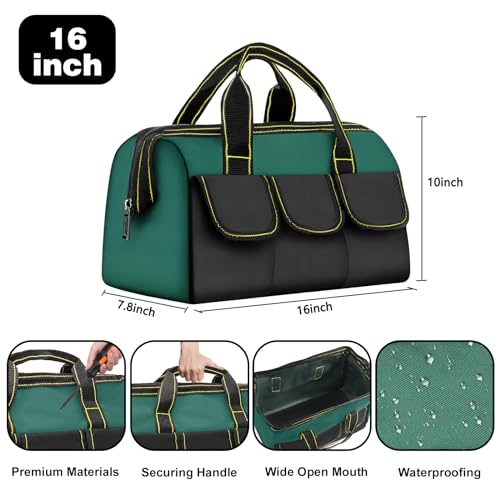 16-Inch Wide Mouth Waterproof Tool Bag for Professionals