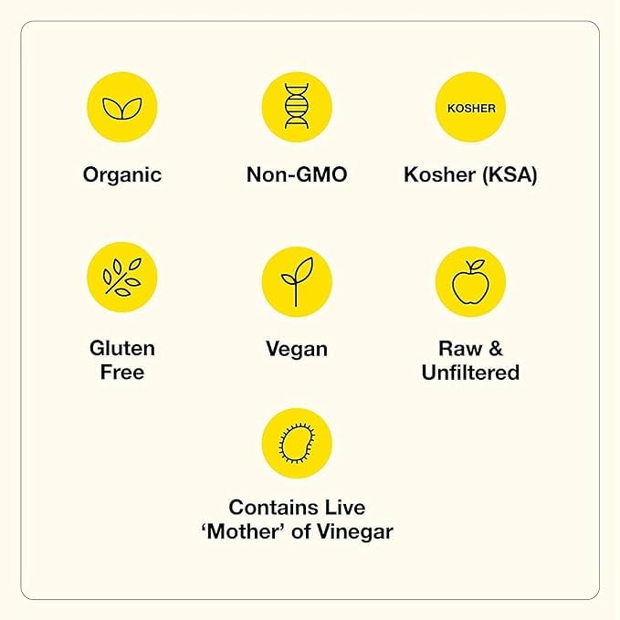 Bragg Organic Apple Cider Vinegar With the Mother– USDA Certified Organic – Raw, Unfiltered All Natural Ingredients, 16 oz. With Randa's Recipe Card