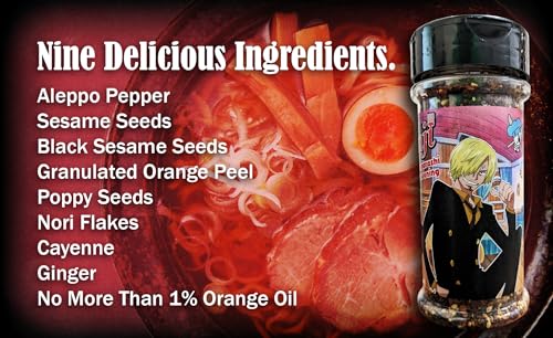 One Piece Sanji Shichimi Togarashi Spicy Ramen Seasoning Powder - Japanese Spice - Officially Licensed, 3.3 oz Bottle (Pack of 1)