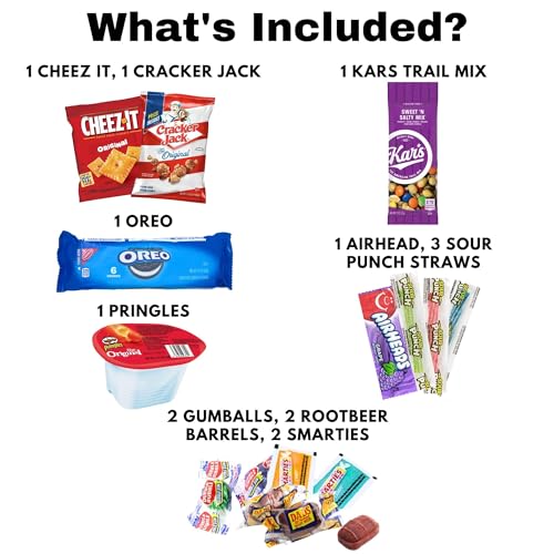 Snack Mountain Care Package, Variety Snack Box, Snack Gift Basket, Food Gifts for Office, Teens, Snack Boxes for Adults & Kids, Treats for Adults & Kids, Candy Gift Basket, Movie Night Basket Gift Set, College Care Package