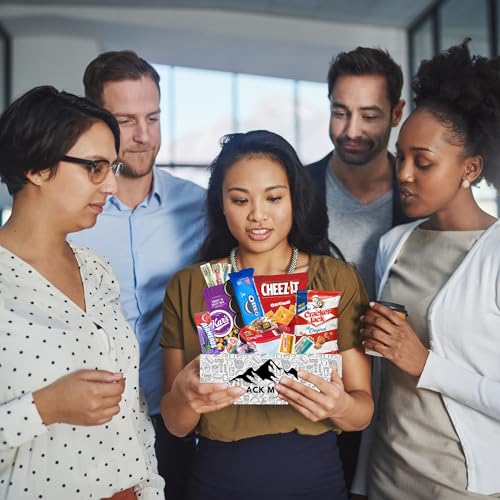 Snack Mountain Care Package, Variety Snack Box, Snack Gift Basket, Food Gifts for Office, Teens, Snack Boxes for Adults & Kids, Treats for Adults & Kids, Candy Gift Basket, Movie Night Basket Gift Set, College Care Package