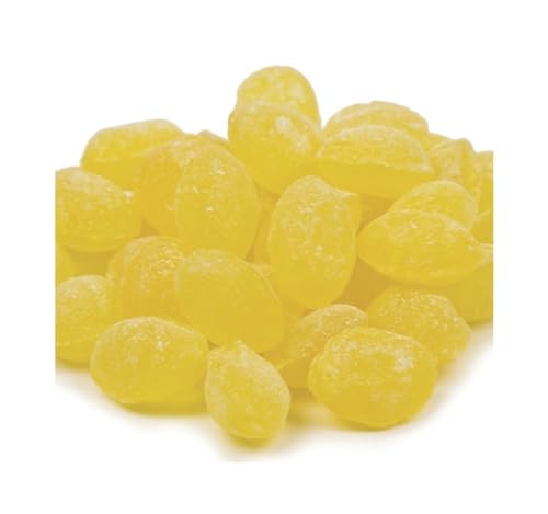 Sarah's Candy Factory Sanded Lemon Drops Old Fashioned Hard Candy (Gluten Free) in Jar, 24 Oz