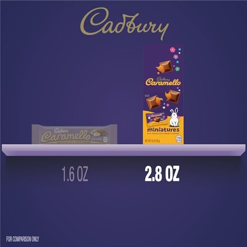 Pack of 2 Cadbury Caramello Miniatures Milk Chocolate Caramel Easter Candy, Gift Bag 2.8 oz