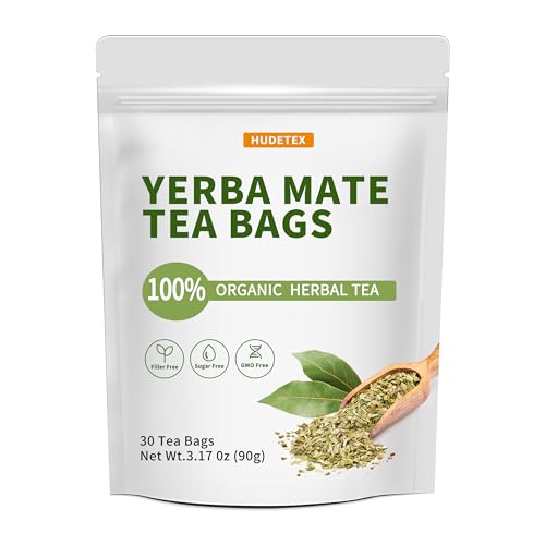 Yerba Mate Tea Bags Organic -Supports Cardiovascular & Digestive Systems, Keep youth，with Madein, 30 Tea Bags