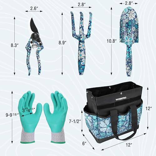 WORKPRO 5PCS Garden Tool Set with Tool Bag