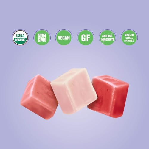 Lovely Candy Co. Organic Sour Chewy Candies 8oz Bag (1-pack) | Natural Raspberry, Apple & Cherry Flavors | Vegan, Gluten Free, Non-GMO, No Artificial Ingredients, Individually Wrapped