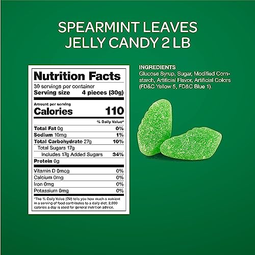 Spearmint Leaves Jelly Candy, 2-Pound Bag