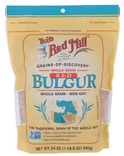 Red Bulgur Bobs Red Mill Whole Grain 24 oz Non GMO w/Exit 28 Bargains Sticker - Traditional Grain of the Middle East