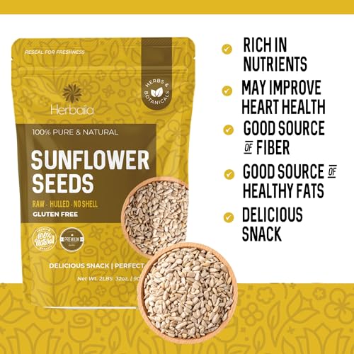 Sunflower Seeds Raw 2lbs – Unsalted Sunflower Seeds to Eat - Shelled Sunflower Seeds Bulk - Sun Flower Seeds for Eating - Sunflower Kernels - Raw Sunflower Seeds Shelled 32oz