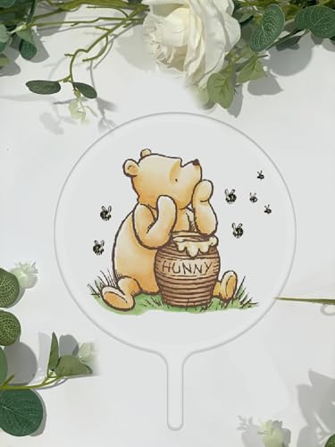 Winnie Cake Topper Acrylic Pooh Baby Shower Decorations Cake Decoration Cupcake Toppers Classic Winnie Birthday Decorations