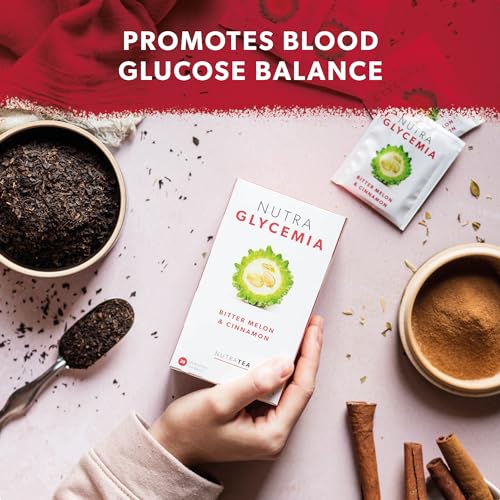 NUTRAGLYCEMIA - Glycemia Tea | Bitter Melon Tea - Blood Sugar Support - Includes Bitter Melon, Fenugreek & Banaba Leaf - 20 Enveloped Tea Bags - by Nutra Tea - Herbal Tea