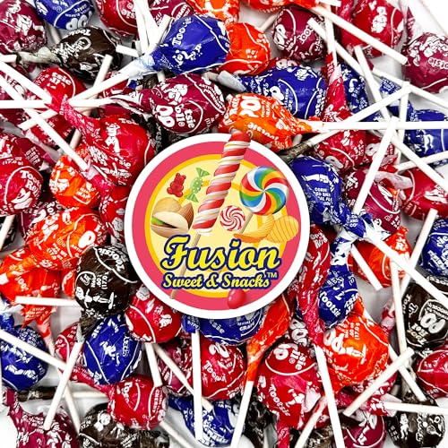 Tootsie Roll Pops - Candy Fruit Flavors with Chocolate Tootsie Roll Center - 1 Pound Bulk Bag - Assorted Individually Wrapped lollipops (Approx 22 Count)