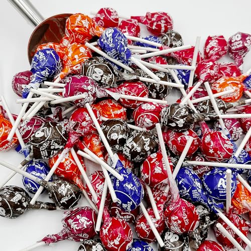 Tootsie Roll Pops - Candy Fruit Flavors with Chocolate Tootsie Roll Center - 1 Pound Bulk Bag - Assorted Individually Wrapped lollipops (Approx 22 Count)