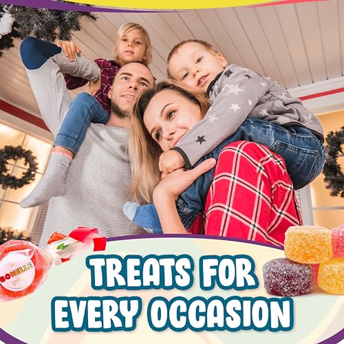Bonelle Italian Jelly Christmas Candy Bulk - 1 Pound Assorted Christmas Candy Approx 55 Pieces Jelly Fruits Italian Candy Individually Wrapped - Christmas Gummy Candy - Holiday Candy for Festive Season - Mixed Fruit Jellys Candy