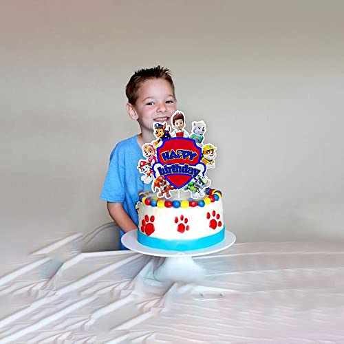 Dog Patrol Cake Toppers Puppy-themed Birthday Party Supplies Cartoon Paw Cake Topper Dog Cake Decorations for Children 2nd 3rd 4th 5th Birthday Party