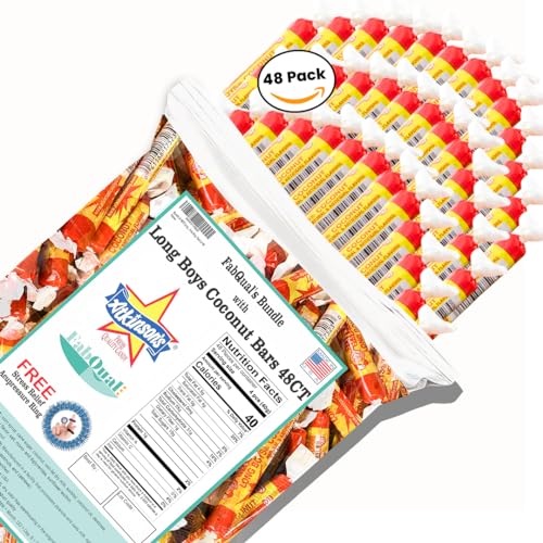 Bundle of 48CT Long Boys Coconut Candy Old Fashioned Candy Coconut Long Boys Candy Coconut Candy Bars Longboys Coconut Candy Long Boy Candy Atkinson Candy