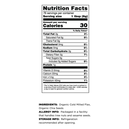 Terrasoul Superfoods Organic Flax Chia Blend, 16 oz - Superseed Boost for Energy & Wellness