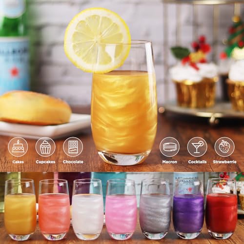 Shimmer White Edible Glitter Spray, 5g Edible Glitter for Cocktails, Cobakey Luster Dust Edible for Cake Decorating, Drinks, Baking, Chocolate, Strawberrie