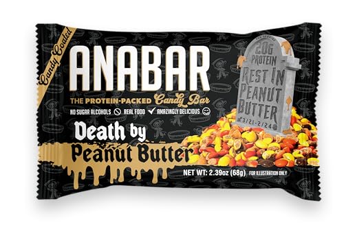Anabar Protein Bar, The Protein-Packed Candy Bar, Amazing Tasting Protein Bar, No Sugar Alcohols, Real Food, Amazingly Delicious, 20 Grams of Protein (12 Bars, Death by Peanut Butter)