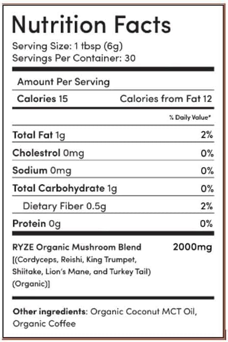 New RYZE Mushroom Coffee (30 Servings)-Single Pack