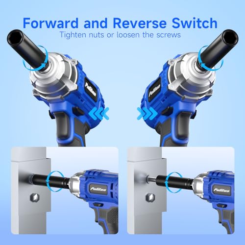 PULITUO Cordless Impact Wrench 20V High Torque Kit