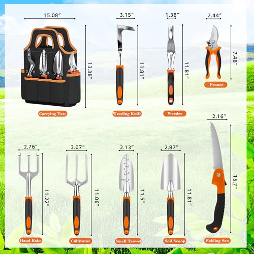 14PCS Heavy-Duty Stainless Steel Garden Tool Set