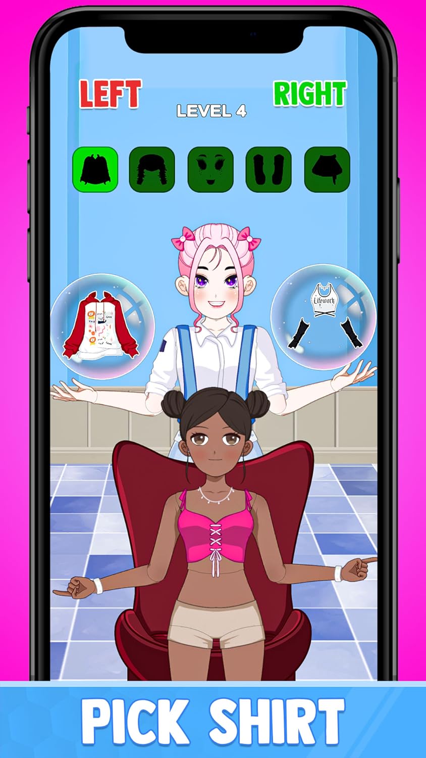 Left or Right Fashion Dress Up: Build Fashion Queen Magic Dress Up Beauty Outfit Makeover Challenge - Mix and Match Outfit Fashion Battle Matchup Cloth Simulator Magic Fashion Game