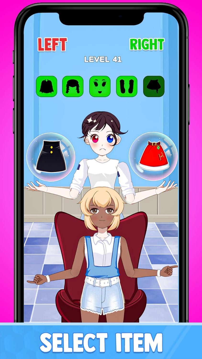 Left or Right Fashion Dress Up: Build Fashion Queen Magic Dress Up Beauty Outfit Makeover Challenge - Mix and Match Outfit Fashion Battle Matchup Cloth Simulator Magic Fashion Game