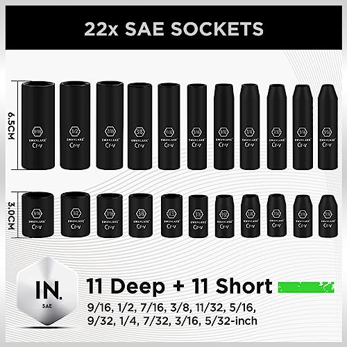 56-Piece SWANLAKE Impact Socket Set: SAE and Metric