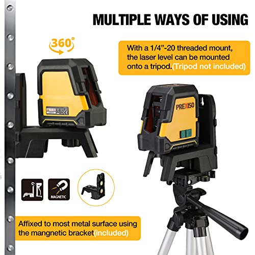 PREXISO Laser Level - Rechargeable Dual Modules, Tripod Included